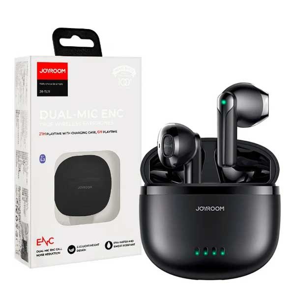 Joyroom Jr-Tl11 Dual-Mic Enc True Wireless Earphones Black
