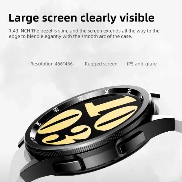 Js Watch 6 Max Classic 1.43 Inch Amoled Display Sport Smart Watch Nfc Ip67 With Aifit Max App Black