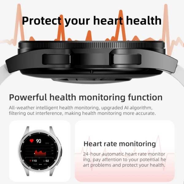 Js Watch 6 Max Classic 1.43 Inch Amoled Display Sport Smart Watch Nfc Ip67 With Aifit Max App Black
