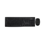 Logitech MK290 Wireless Keyboard and Mouse Combo in black, featuring a full-size keyboard with dedicated media keys and a compact ambidextrous wireless mouse, both with a sleek matte finish — available at Hafeez Center Online.